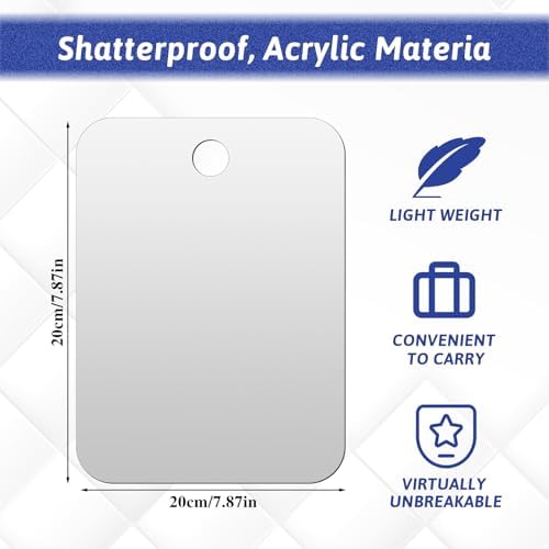 Lusofie Anti-Fog Portable Shower Mirror Shatterproof Travel Camping Mirror