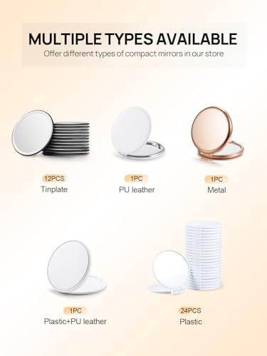 Getinbulk Compact Rose Gold Double-Sided Makeup Mirror 2X Magnifying