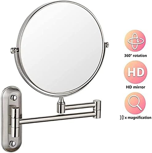 FOLDABLE wall-MOUNTED 10x Makeup Mirror