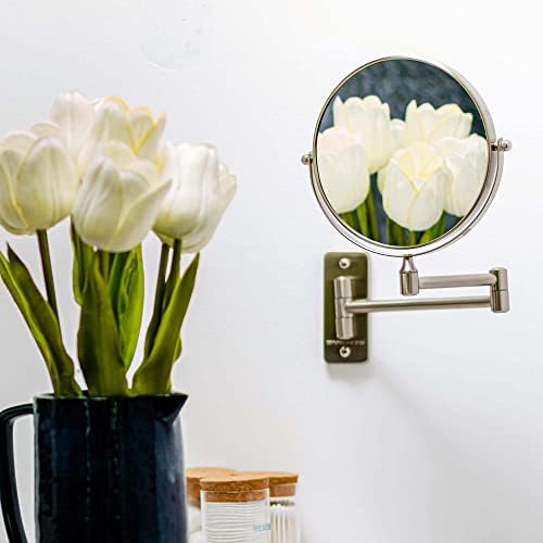 7 Magnetic Vanity Mirror 7X Magnifying 360 Swivel Nickel Finished