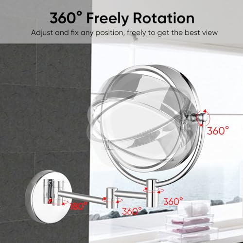 GURUN Wall-Mounted Makeup Mirror with 3Tone Dimmable Lights