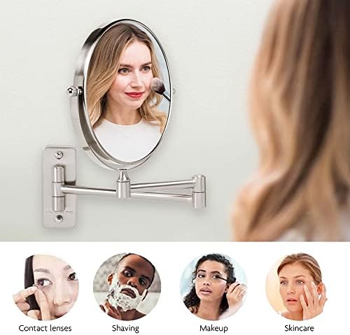 7-Inch Double-Sided Magnifying Vanity Mirror with 1X10X Magnification