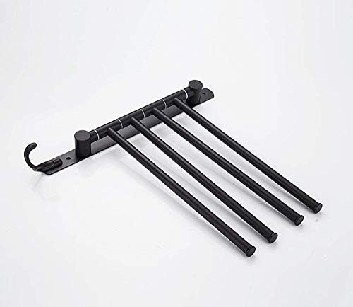 ELLOALLO Oil Rubbed Bronze 4-Arm Swivel Towel Bar for Small Spaces