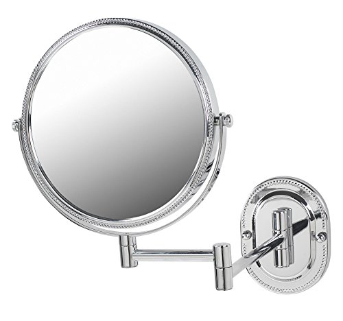 JERDON Two-Sided Wall-Mounted Makeup Mirror - 7X Magnification