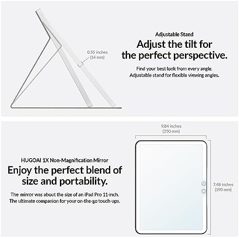 HUGOAI Compact Vanity Mirror with Lights for Travel