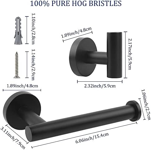 Matte Black 3-Piece Adjustable Bathroom Hardware Set