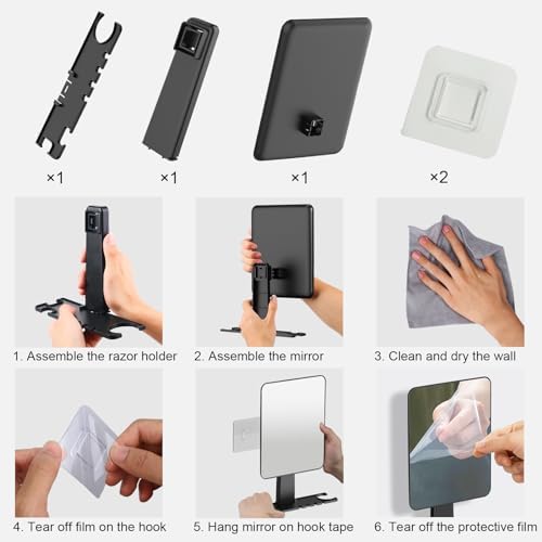 Fog-Free Shower Mirror with Dual Holders No More Fogging Struggles