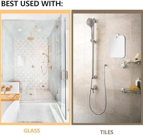 Unbreakable 8x6 inch acrylic shower mirror for shaving