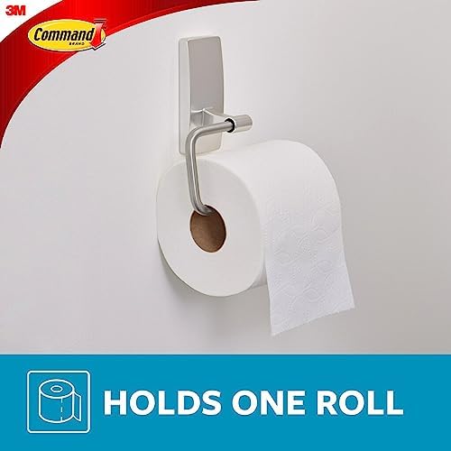 Command Toilet Paper Holder Satin Nickel Water Resistant Rust-Proof