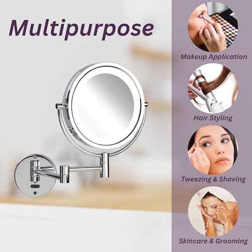 JERDON Wall-Mounted Makeup Mirror