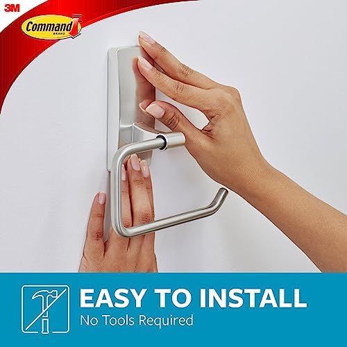 Command Toilet Paper Holder Satin Nickel Water Resistant Rust-Proof