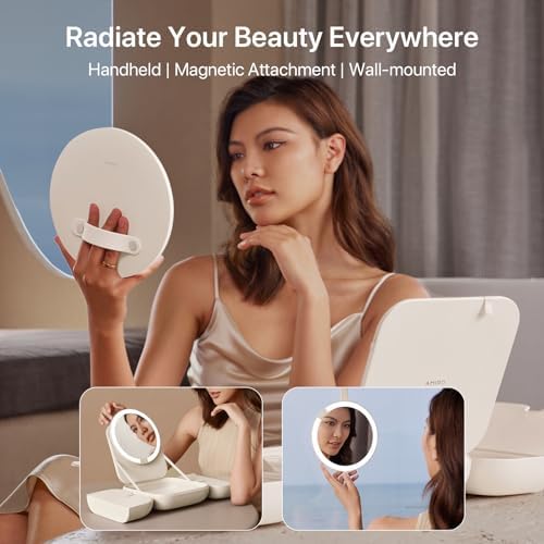 Portable 3D Makeup Mirror with Built-In Lights Bag