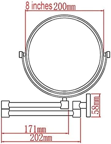 ZADIKO Wall-Mounted Makeup Mirror 8-inch Copper Beauty