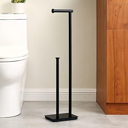 KES Freestanding Toilet Paper Holder with Reserve Matte Black 29 H