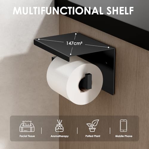 High-Quality Stainless Steel Toilet Roll Holder Matte Black