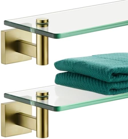 Sturdy 20 Wall Shelf Tempered Glass Bathroom Storage