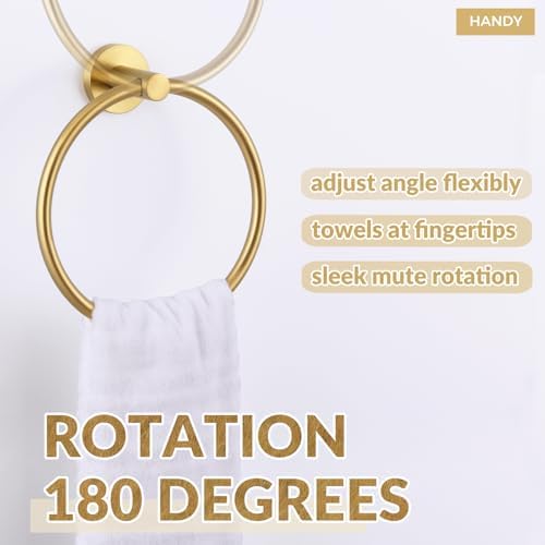 APLusee Brushed Gold Hand Towel Ring