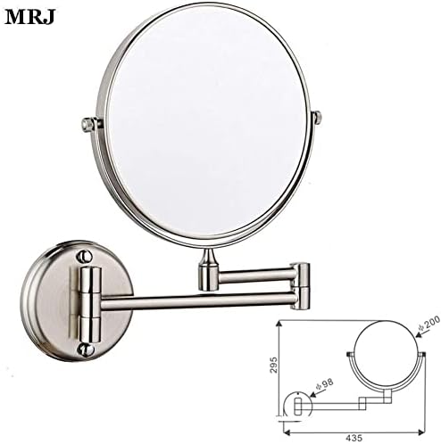 Wall-Mounted Double-Sided Shaving Mirror with 3x-5x Magnification