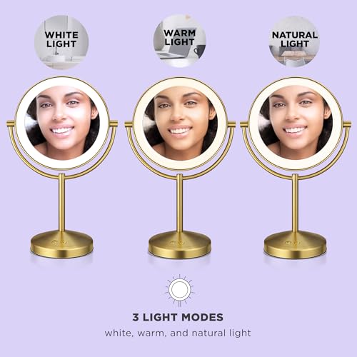 Conair Lighted Makeup Mirror Corded Brushed Brass