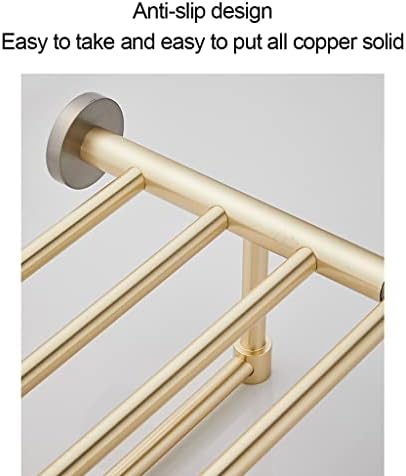 Light Luxury Copper Brushed Gold Bath Towel Rack Single Rod Towel Rail