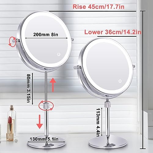 Adjustable 10X Makeup Vanity Mirror with Lights