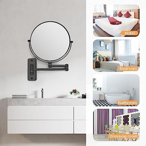 8 Wall Mounted Magnifying Makeup Mirror Dual-Sided Shaving Mirror