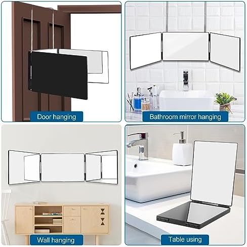 360-Degree Trifold Mirror Black Wentoma