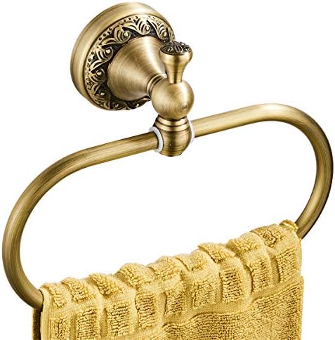 Sturdy Oval Towel Holder Brushed Bronze for Bathroom Kitchen Use