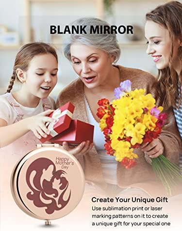 Getinbulk Compact Rose Gold Double-Sided Makeup Mirror 2X Magnifying
