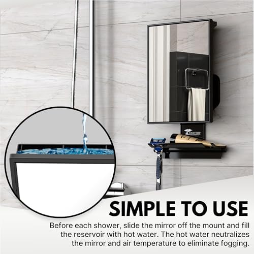 Fogless Bath Mirror - Crystal-clear View Leak-Proof Durable