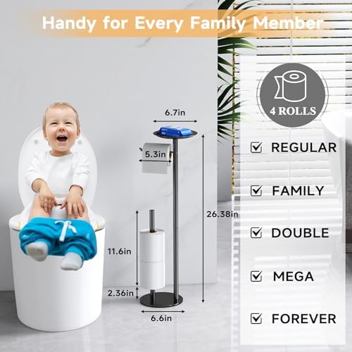 Rust-Proof Toilet Paper Holder Stand Sturdy Durable
