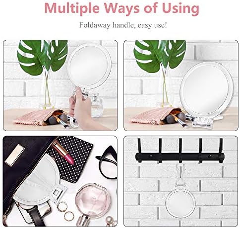 Double-Sided Makeup Mirror Set - 7X Magnification Portable