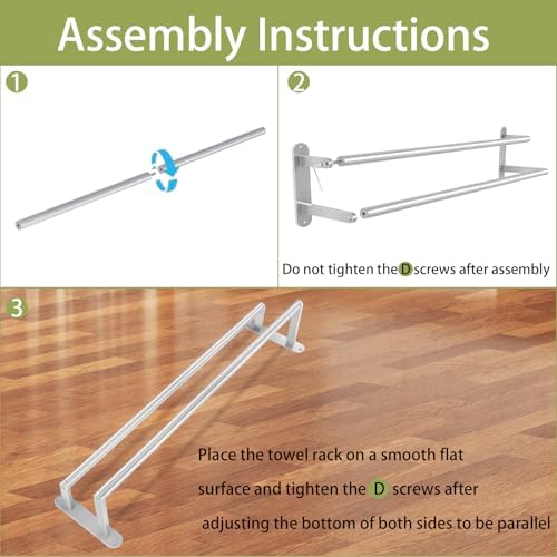 Double Towel BarStainless Steel Aluminum Towel RackBrushed Nickel by XEENEW