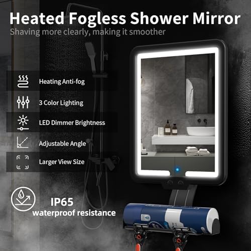 Heated Fogless Shower Mirror for Shaving Preparation