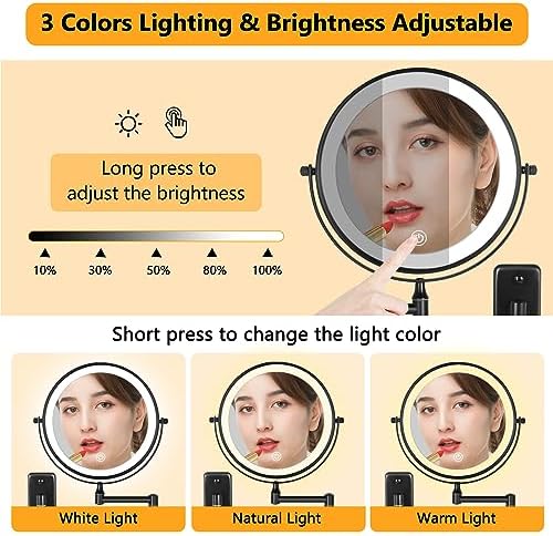 Decluttr Rechargeable Wall-Mounted Makeup Mirror
