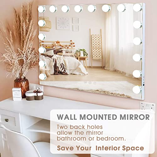Cooljeen 315x236-inch Large Beauty Makeup Mirror with 18 LEDB built-in