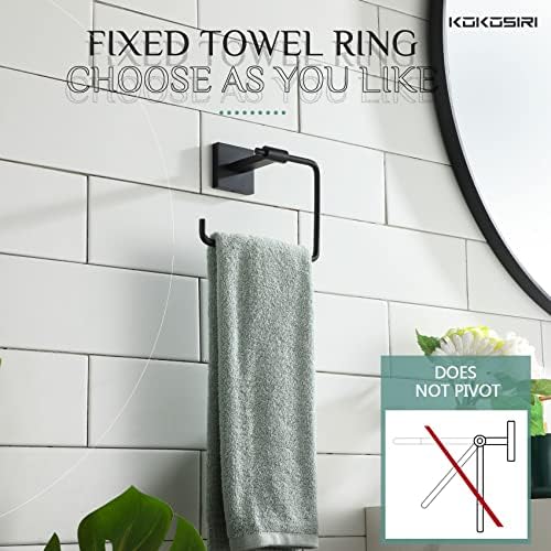 Kokosiri Bath Towel Ring Wall Mounted Stainless Steel Matte Black B3007BK