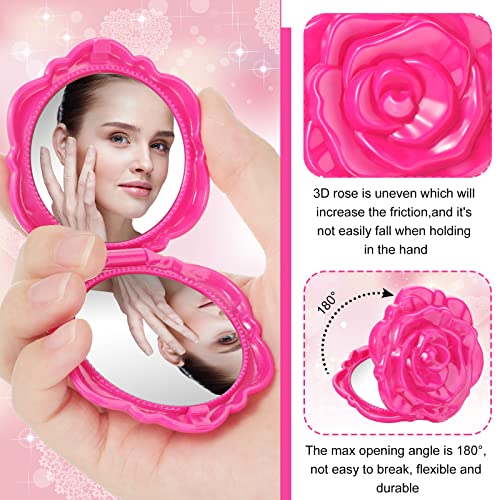 30 Pcs Compact Pink Rose Mirrors Travel Wedding Party Favors