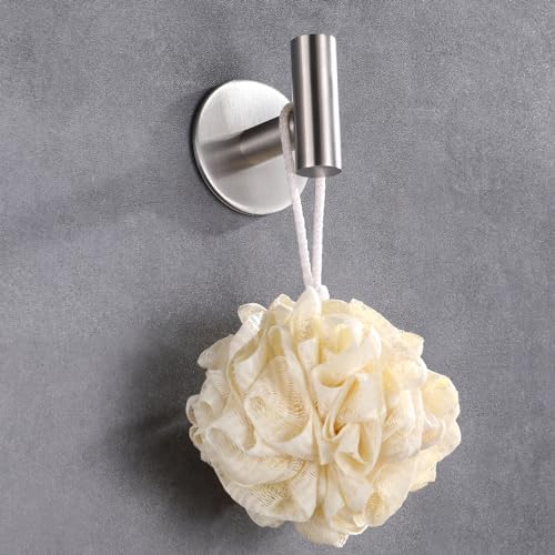 Zuvky Self Adhesive 304 Stainless Steel Waterproof Towel Hook 2-Pack Silver