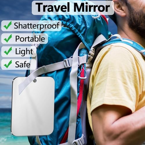 Unbreakable Large Portable Shaving Mirror for Men Durable Travel Companion