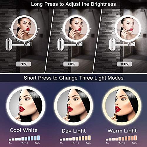 Inbeeka 8 Touchscreen LED Wall-Mounted Makeup Mirror