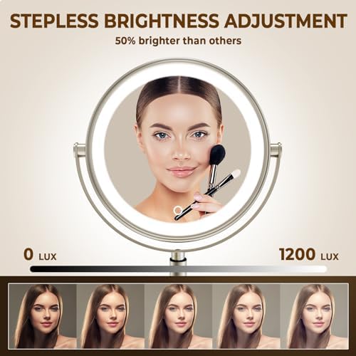 9 Wall-Mounted Makeup Mirror with Rechargeable LED Lights and 3000mAh Battery