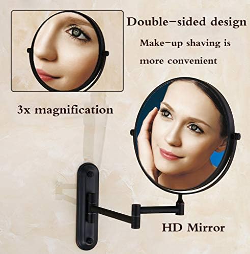 Must-Have Curated Design Cosmetic Mirror Rotating 3X Magnification Black Square