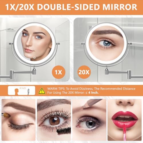 Wall Mounted Magnifying Makeup Mirror