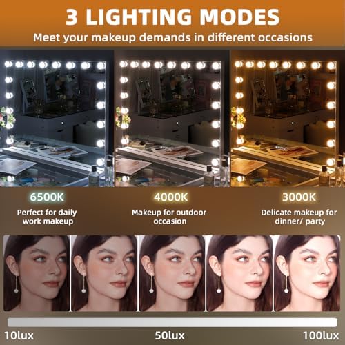 M MISAVANITY Large Vanity Mirror with Lights