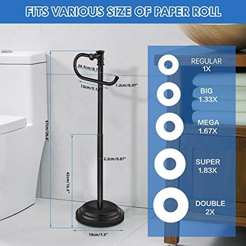 RUMOSE Adjustable Toilet Paper Holder Stand Durable Stylish for Home Travel