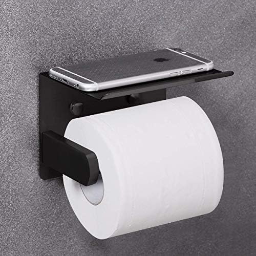 Stainless Steel Toilet Paper Holder with Phone Shelf