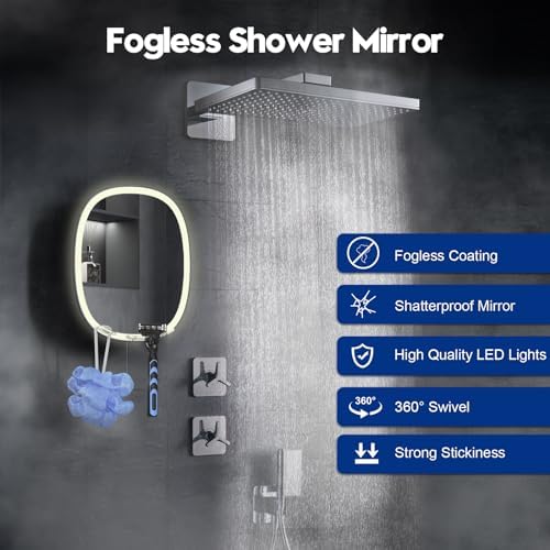 Adjustable LED Fog-Free Shaving Mirror for Bathroom