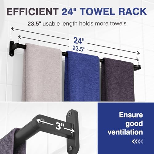 24 Rustproof Towel Rack Space-Saving