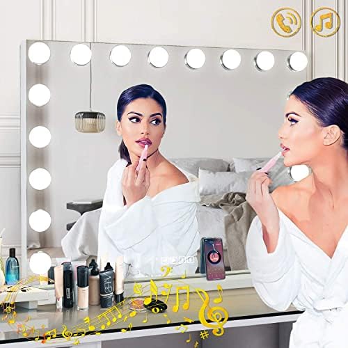 Large Vanity Mirror with Bluetooth Dimmable Lighting for Make-up